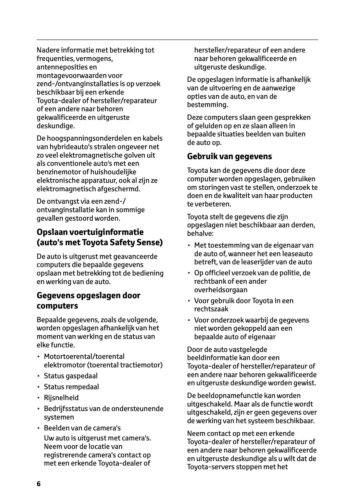2025-2026 Toyota Camry Hybrid Owner's Manual | Dutch