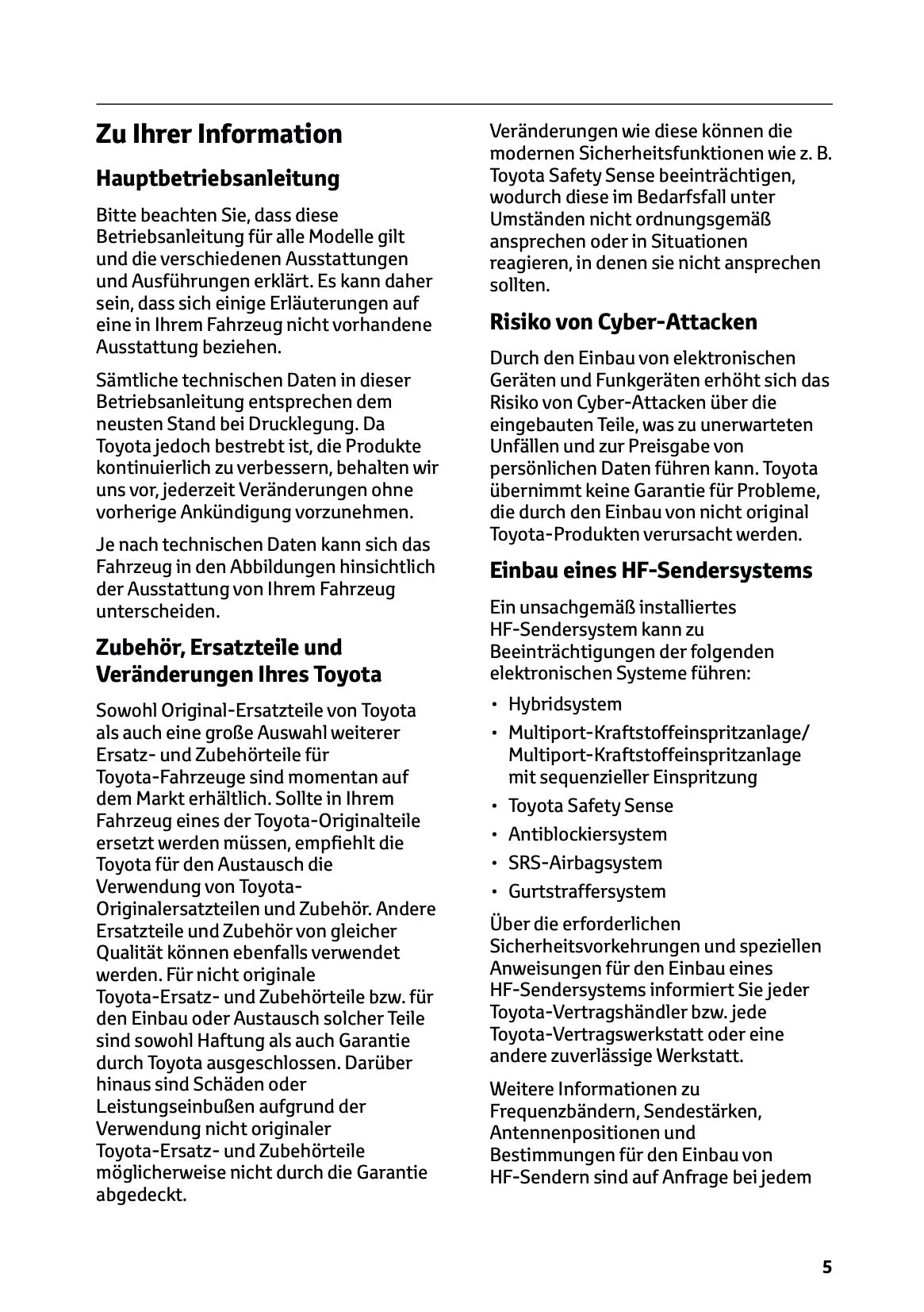 2025-2026 Toyota C-HR Plug-in-Hybrid Owner's Manual | German