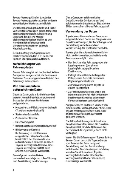 2025-2026 Toyota C-HR Plug-in-Hybrid Owner's Manual | German