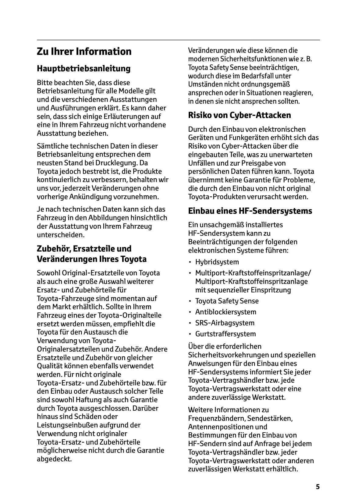 2026 Toyota C-HR Hybrid Bedienungsanleitung | Deutsch
