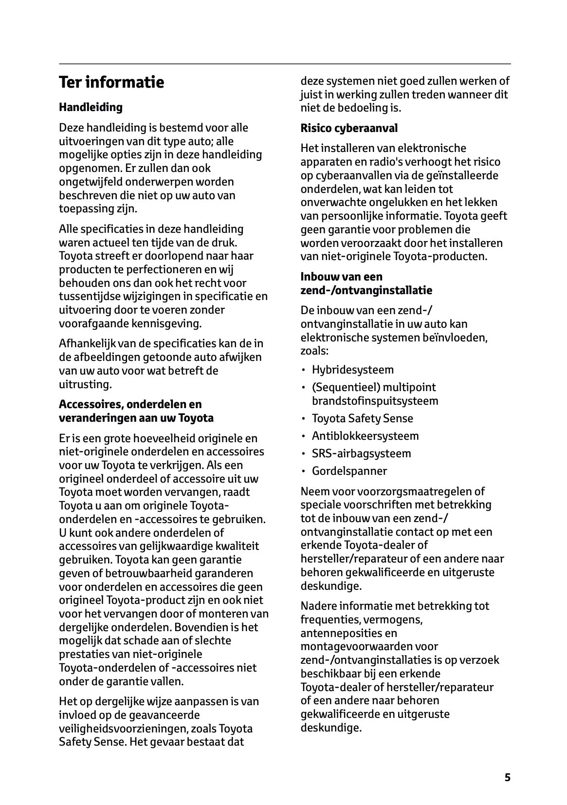 2026 Toyota C-HR Plug-in-Hybrid Owner's Manual | Dutch