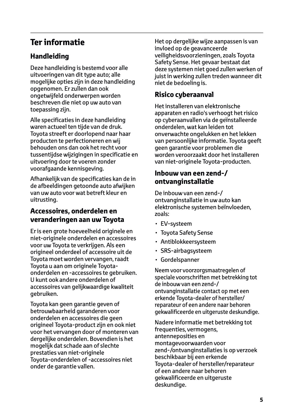 2026 Toyota C-HR+ Owner's Manual | Dutch