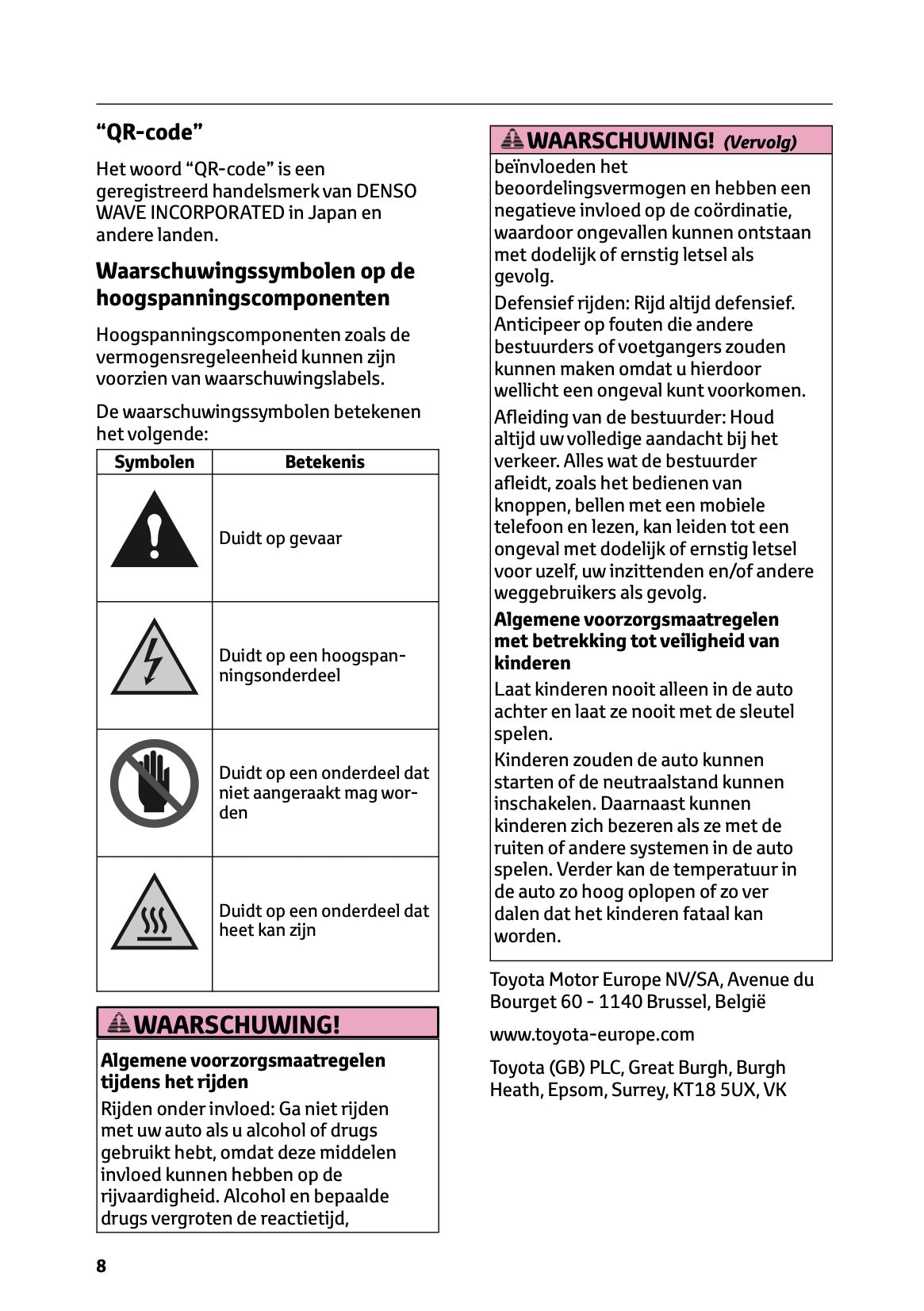 2026 Toyota C-HR+ Owner's Manual | Dutch