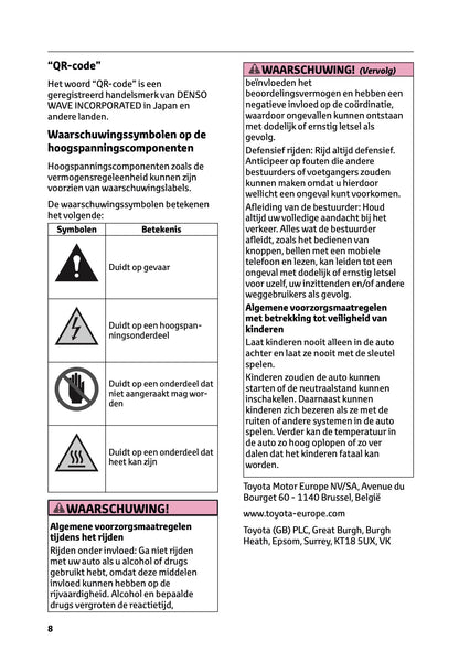 2026 Toyota C-HR+ Owner's Manual | Dutch
