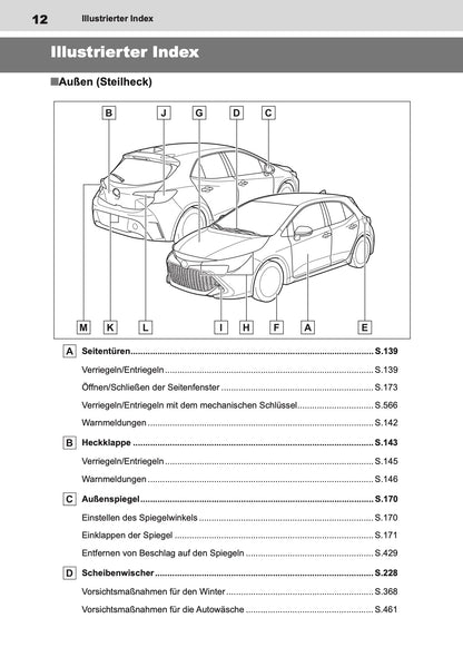 2022-2024 Toyota Corolla Hybrid Hatchback/Touring Sports Owner's Manual | German