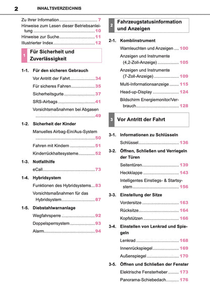 2022-2024 Toyota Corolla Hybrid Hatchback/Touring Sports Owner's Manual | German