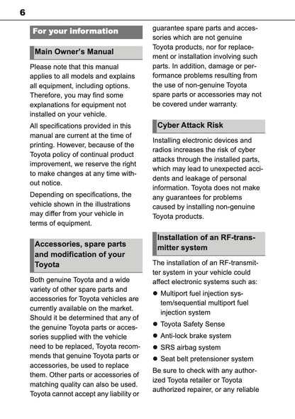 2025 Toyota Corolla Hybrid Hatchback/Touring Sports Owner's Manual | English