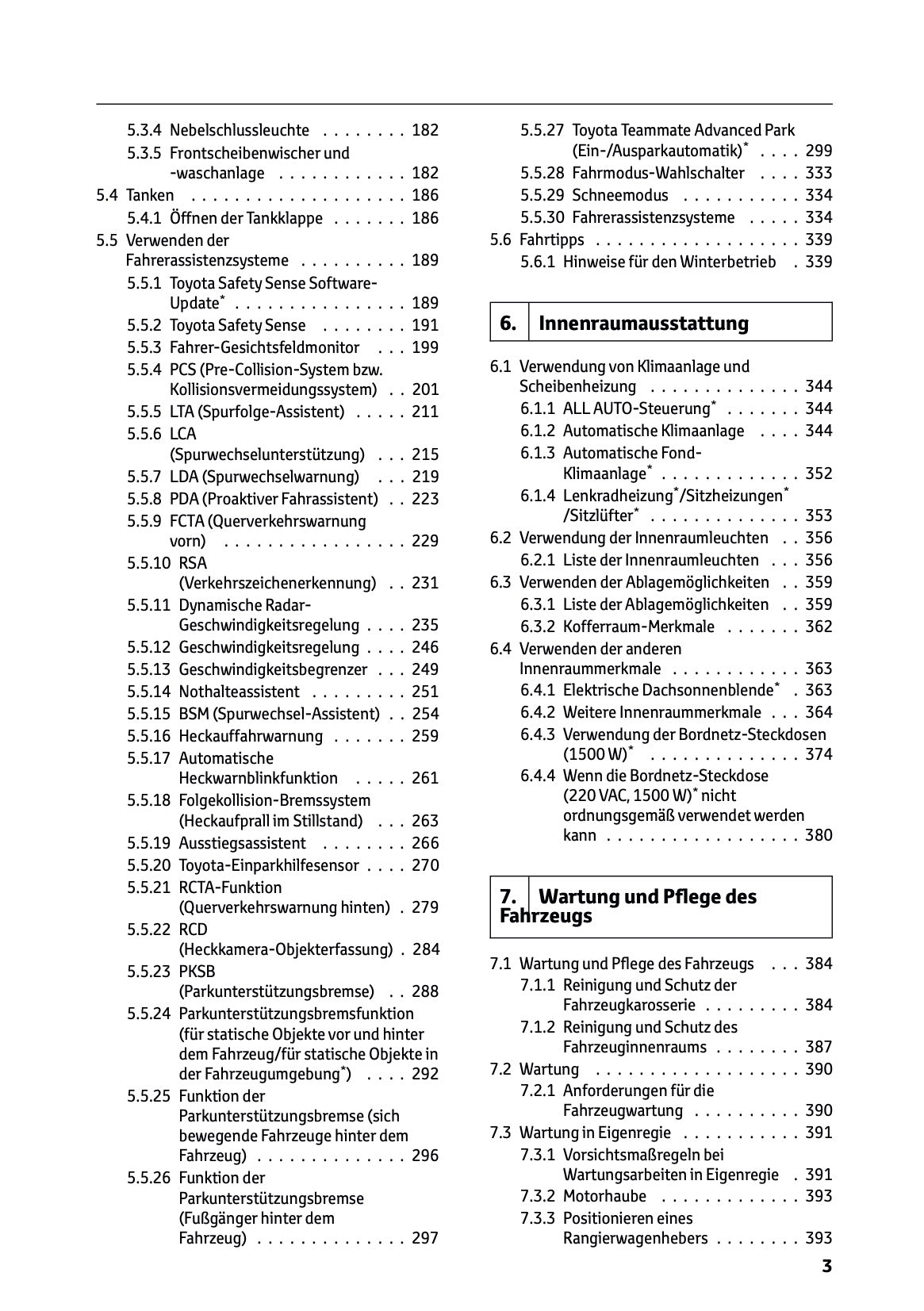 2025-2026 Toyota Mirai Owner's Manual | German