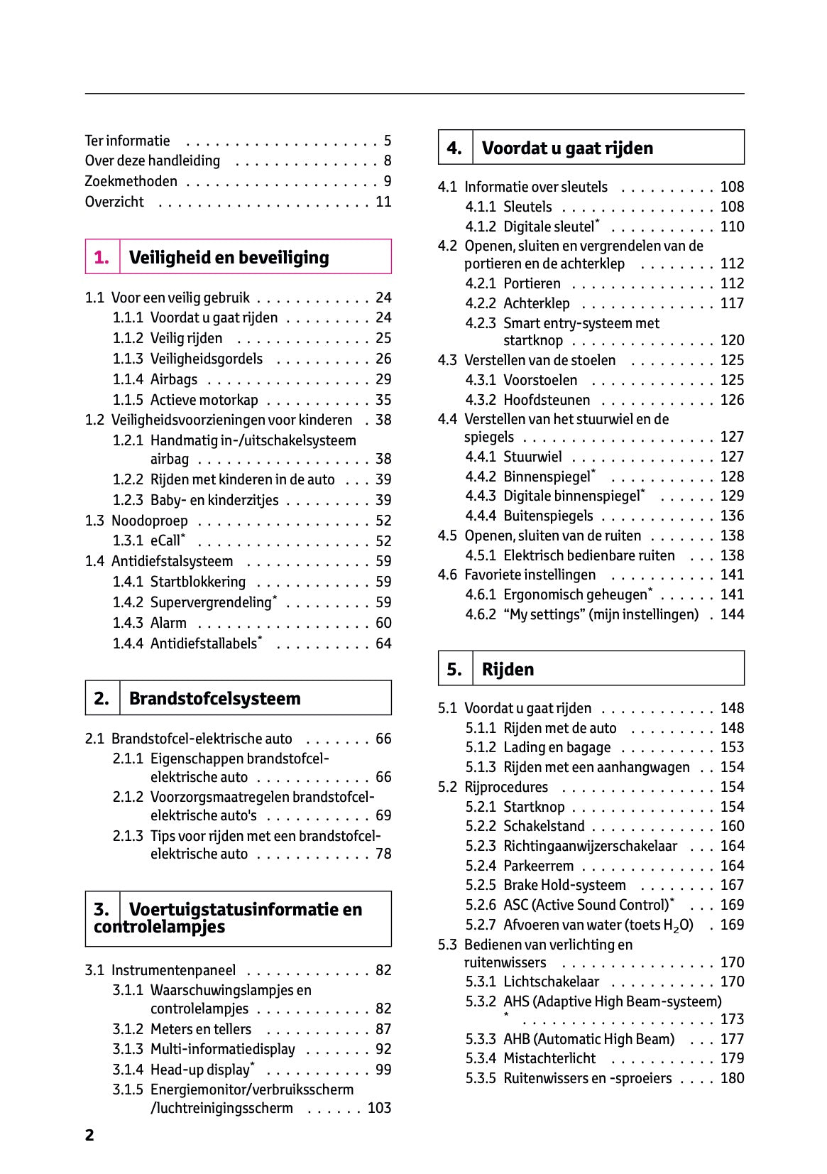 2025-2026 Toyota Mirai Owner's Manual | Dutch