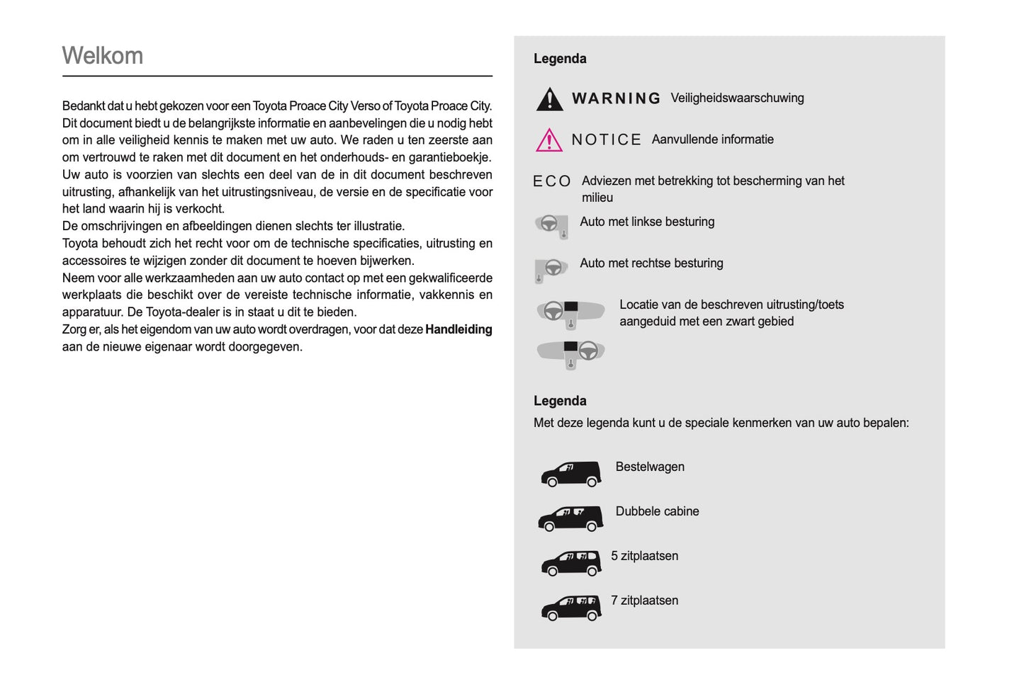 2024-2025 Toyota Proace City/Proace City Verso Gebruikershandleiding | Nederlands