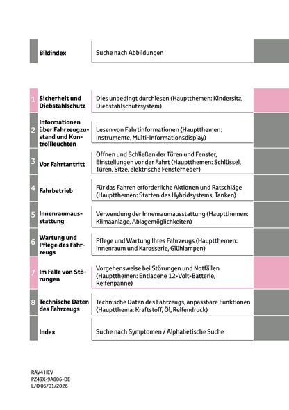 2026 Toyota RAV4 Hybrid Owner's Manual | German