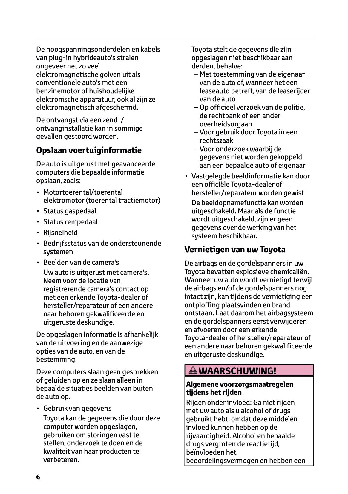 2024-2025 Toyota RAV4 Plug-in-Hybrid Owner's Manual | Dutch