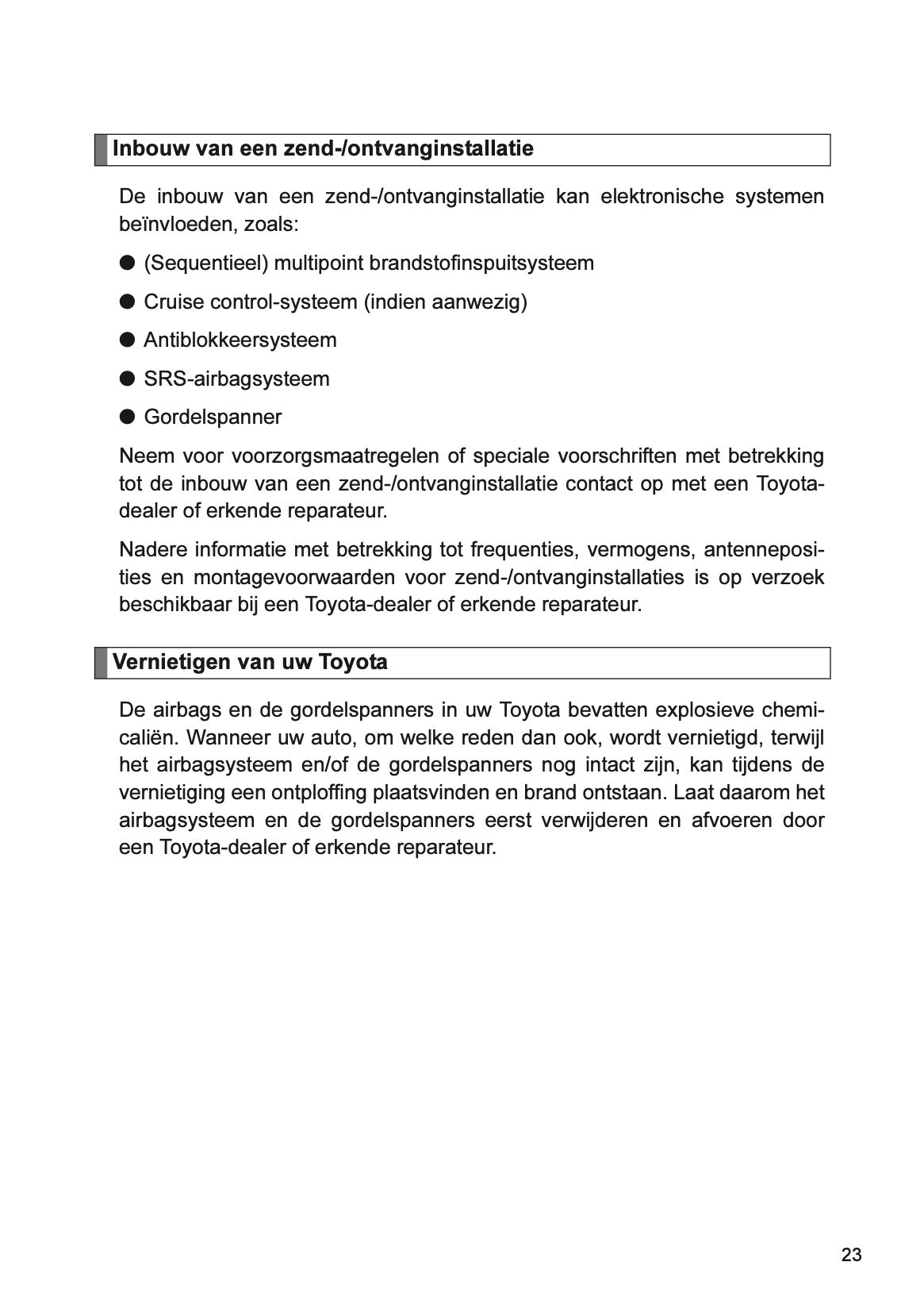 2013 Toyota Verso Owner's Manual | Dutch