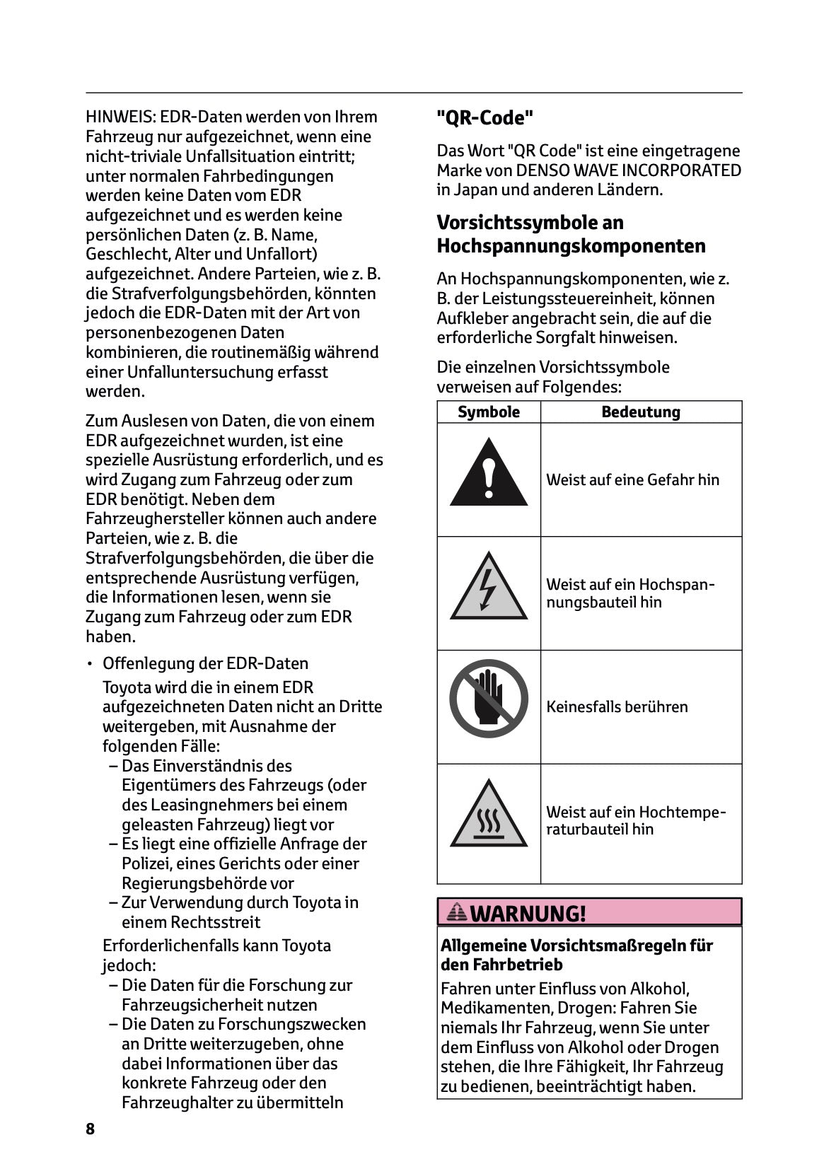 2026 Toyota Yaris Cross Hybrid Bedienungsanleitung | Deutsch