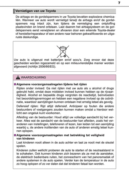 2016-2017 Toyota Yaris Owner's Manual | Dutch