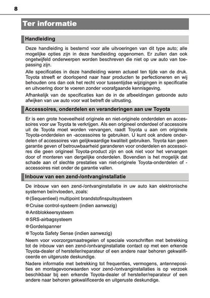 2017-2018 Toyota Yaris Owner's Manual | Dutch