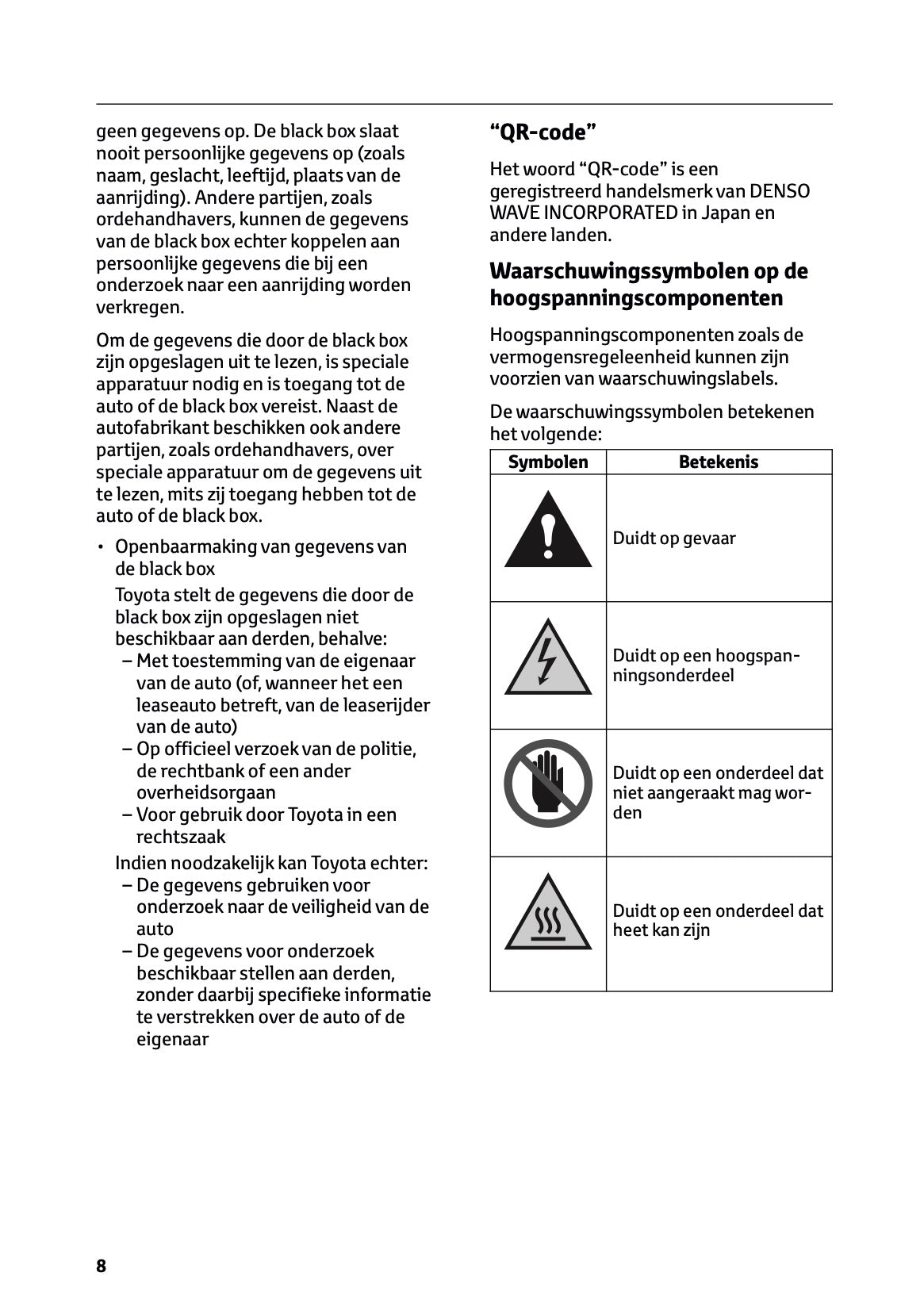 2026 Toyota Yaris Cross Hybrid Owner's Manual | Dutch