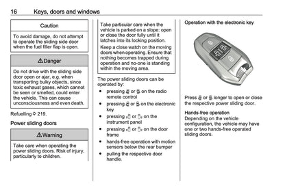 2023-2024 Vauxhall Vivaro Owner's Manual | English