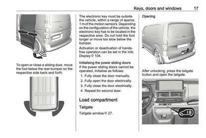 2023-2024 Vauxhall Vivaro Owner's Manual | English