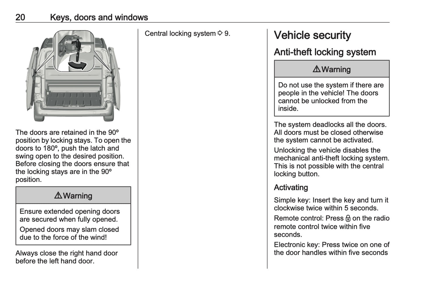 2023-2024 Vauxhall Vivaro Owner's Manual | English