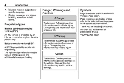 2023-2024 Vauxhall Vivaro Owner's Manual | English