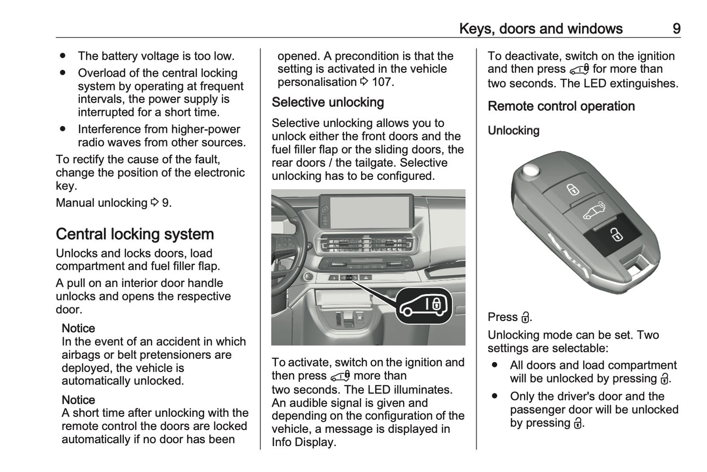 2023-2024 Vauxhall Vivaro Owner's Manual | English