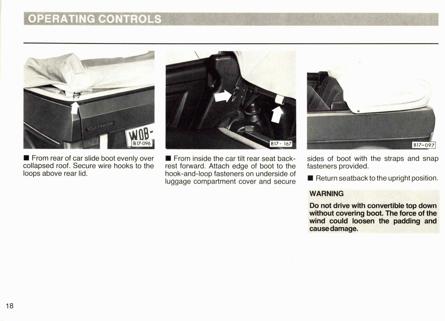 1988 Volkswagen Cabriolet Owner's Manual | English