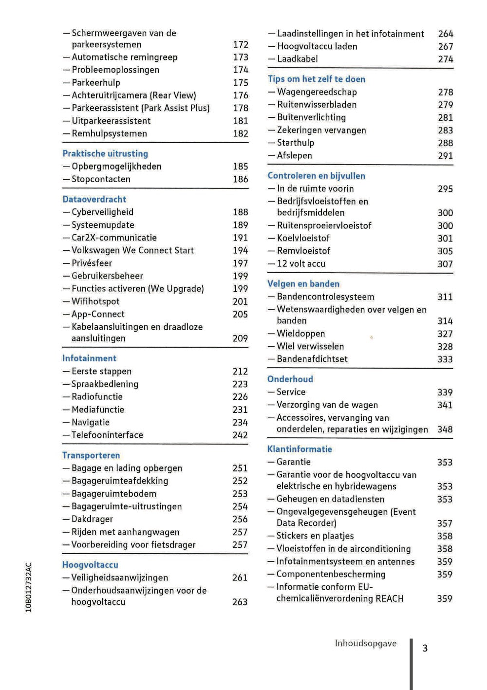 2020-2023 Volkswagen ID.3 Manuel du propriétaire | Néerlandais
