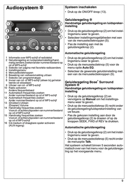 2007 Saab 9-3 Quick Start | Dutch