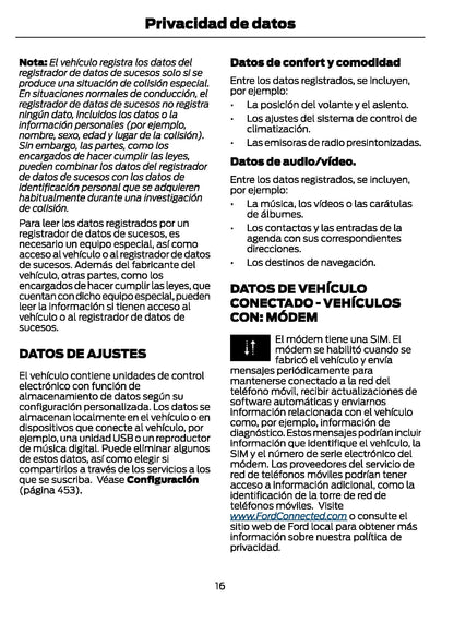 2021-2024 Ford Galaxy/S-Max Bedienungsanleitung | Spanisch