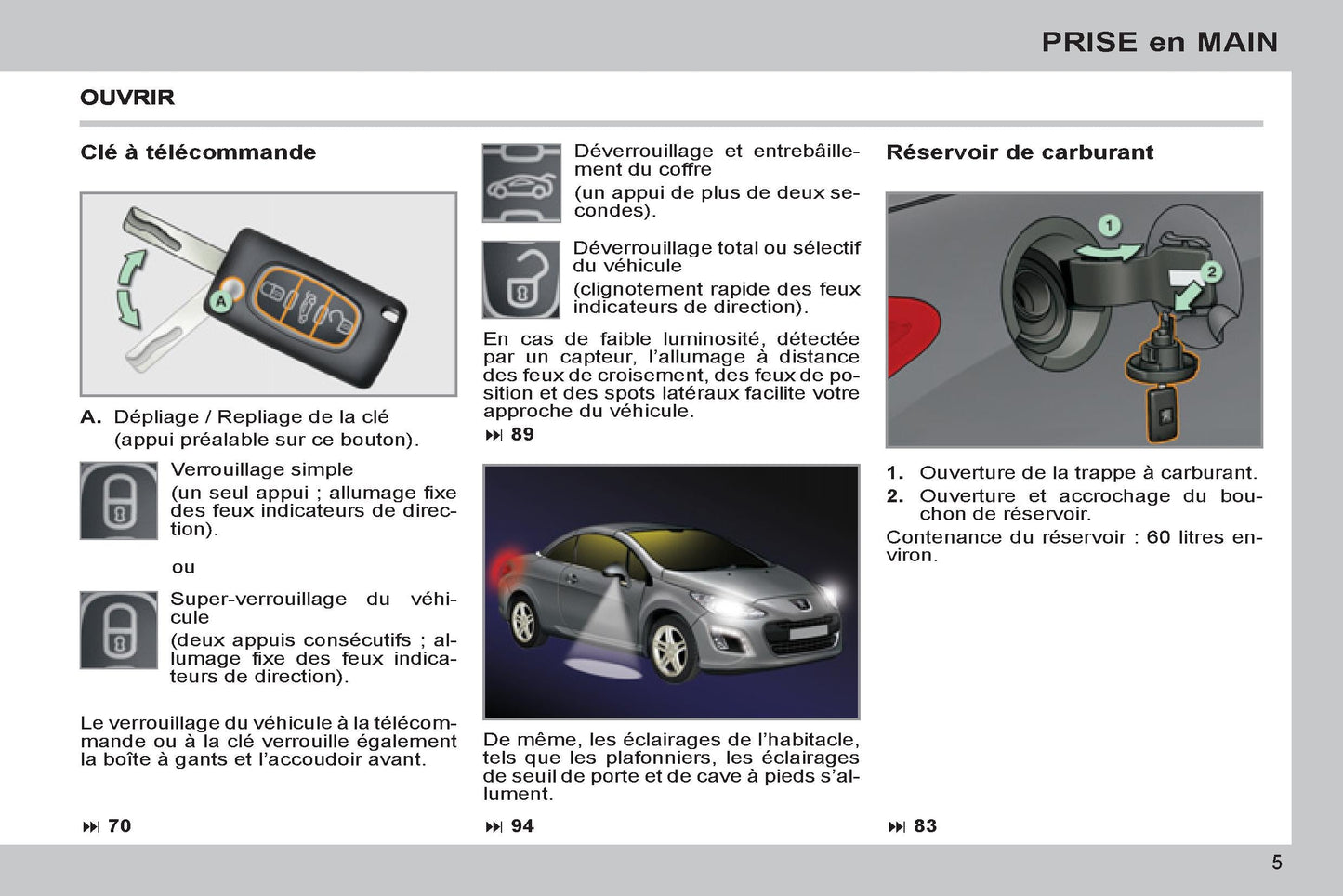 2011-2013 Peugeot 308 cc Manuel du propriétaire | Français