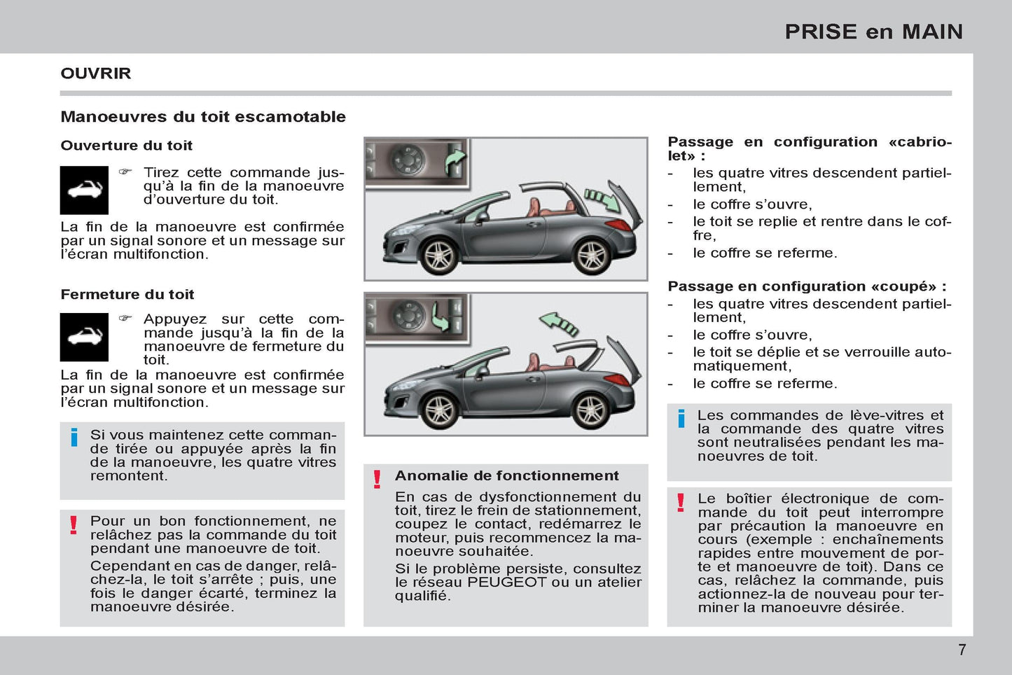 2011-2013 Peugeot 308 cc Manuel du propriétaire | Français