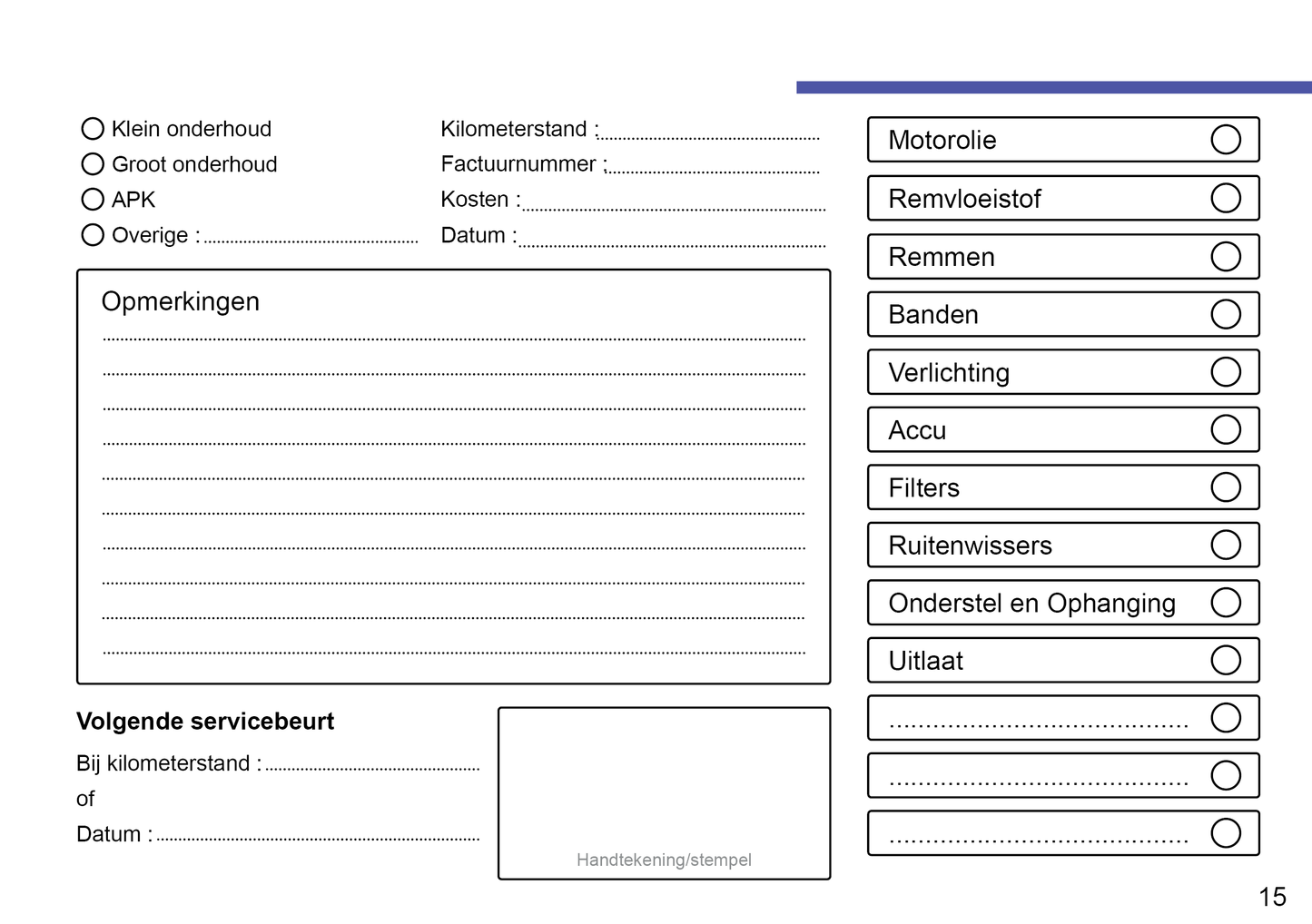 Onderhoudsboekje voor Skoda