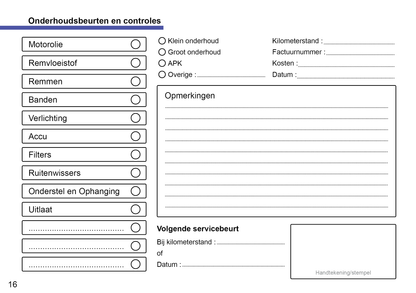 Peugeot Maintenance Book | Dutch