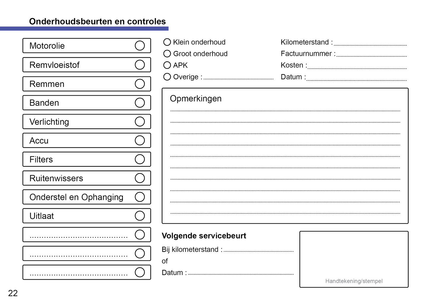 Opel Maintenance Book | Dutch