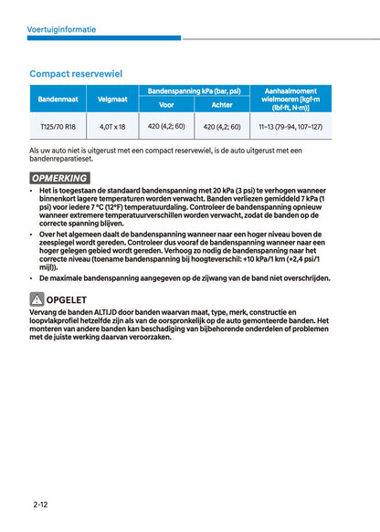 2022 Hyundai Kona Owner's Manual | Dutch