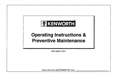 1996-2003 Kenworth K100/W900/T600/T800/C500 Owner's Manual | English