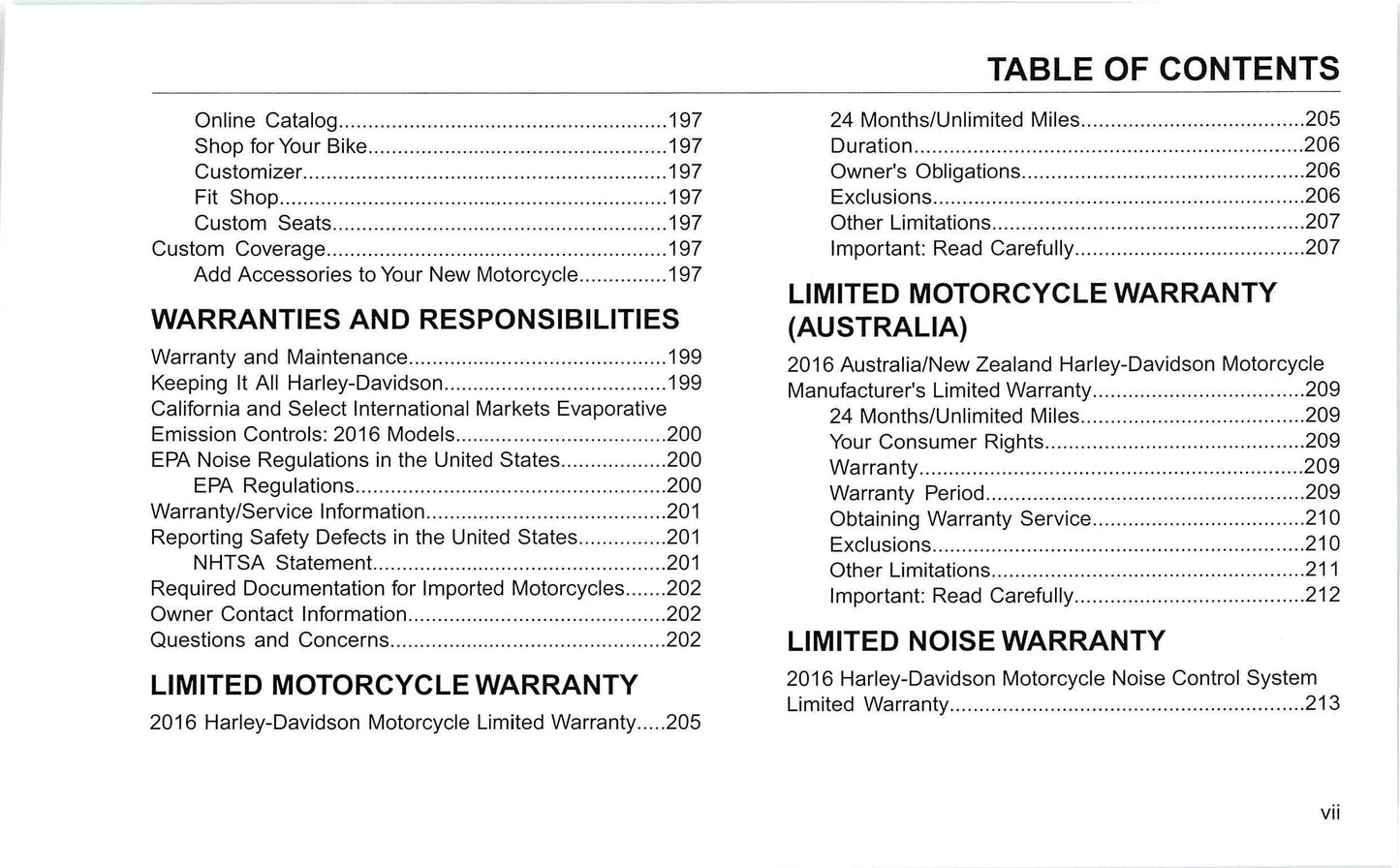 2016 Harley-Davidson Sportster Owner's Manual | English