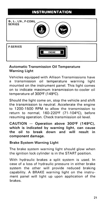 1985 Ford Medium Duty / 600 / 700 / 7000 Manuel du propriétaire | Anglais