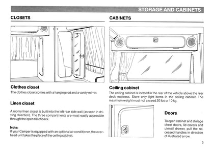 1987 Volkswagen Camper Owner's Manual Supplement | English