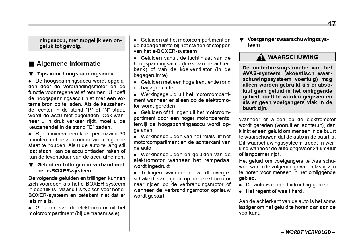 2020 Subaru Forester E-Boxer Bedienungsanleitung | Niederländisch
