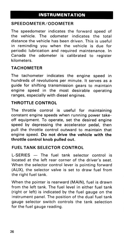 1985 Ford Medium Duty / 600 / 700 / 7000 Owner's Manual | English