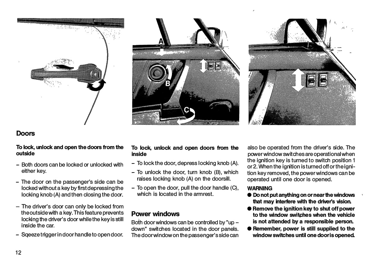 1986 Porsche 911 Turbo/911 Carerra Owner's Manual | English