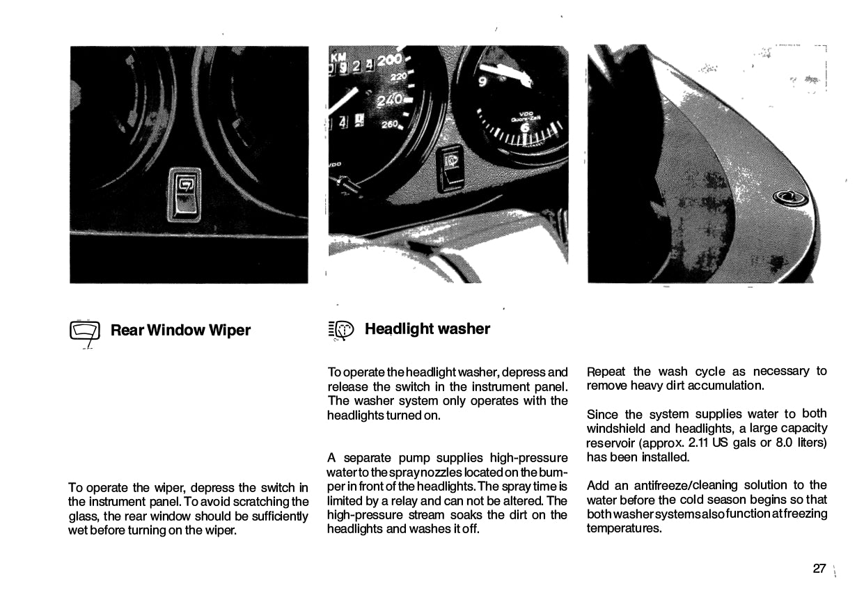 1986 Porsche 911 Turbo/911 Carerra Owner's Manual | English