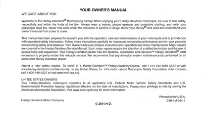 2015 Harley Davidson FLHTKSE Manuel du propriétaire | Anglais