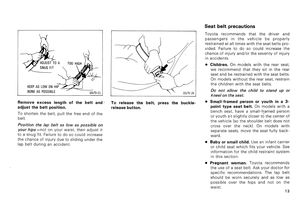 1987 Toyota 4WD Truck/4Runner Owner's Manual | English