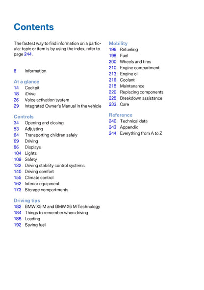 2015 BMW X5M/X6M Owner's Manual | English