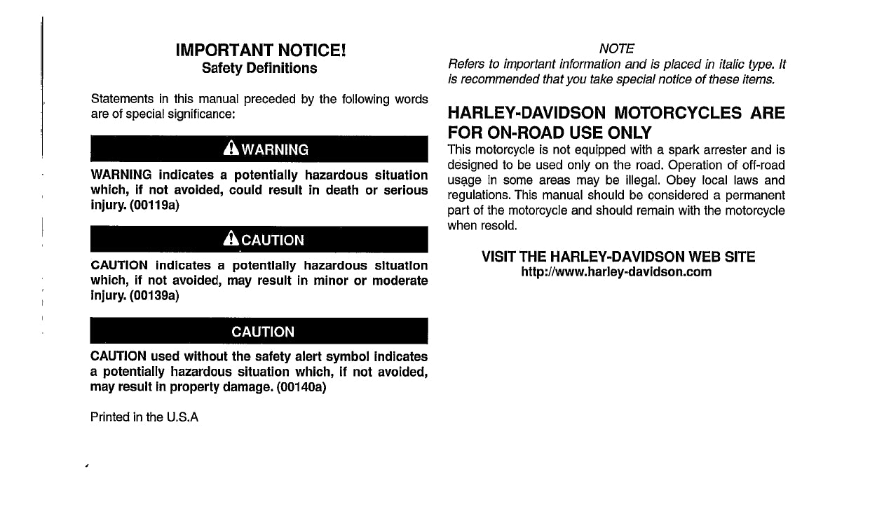 2005 Harley Davidson Softail Gebruikershandleiding | Engels