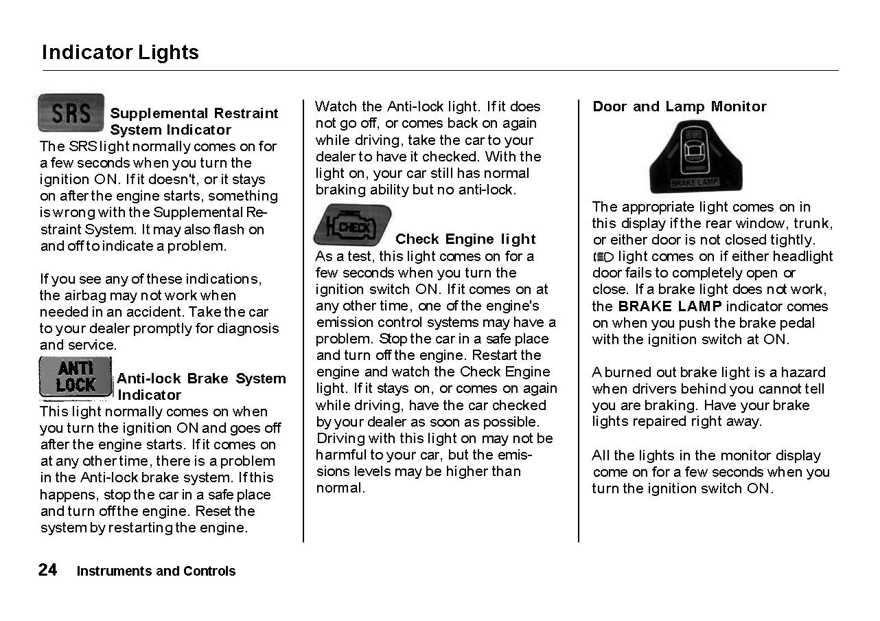 1991 Acura NSX Owner's Manual | English