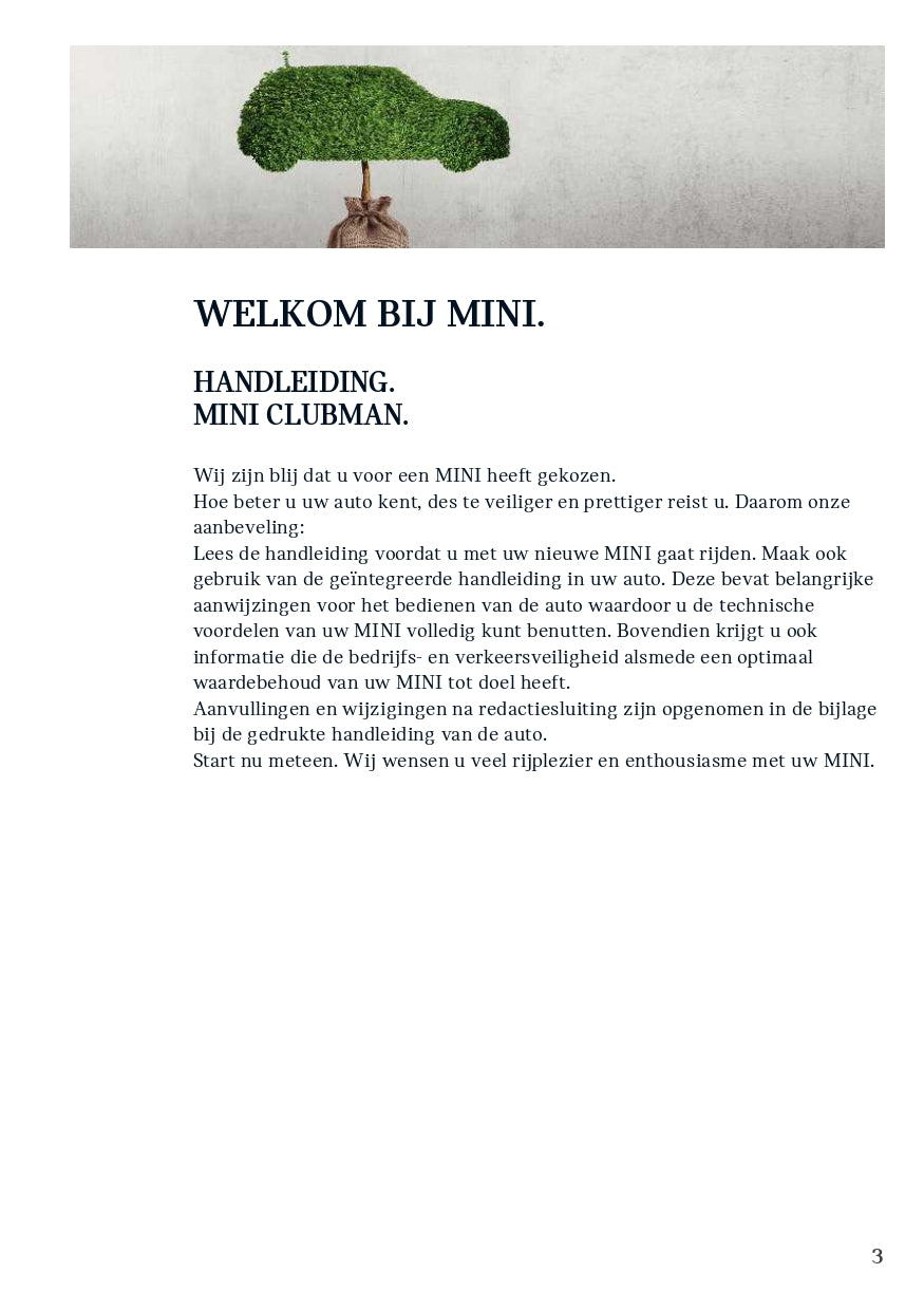 2020 Mini Clubman Manuel du propriétaire | Néerlandais